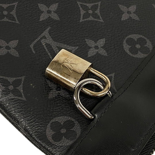 LOUIS VUITTON Pochette M62291 leather black Monogram Eclipse Discovery mens(Unisex) Used Authentic