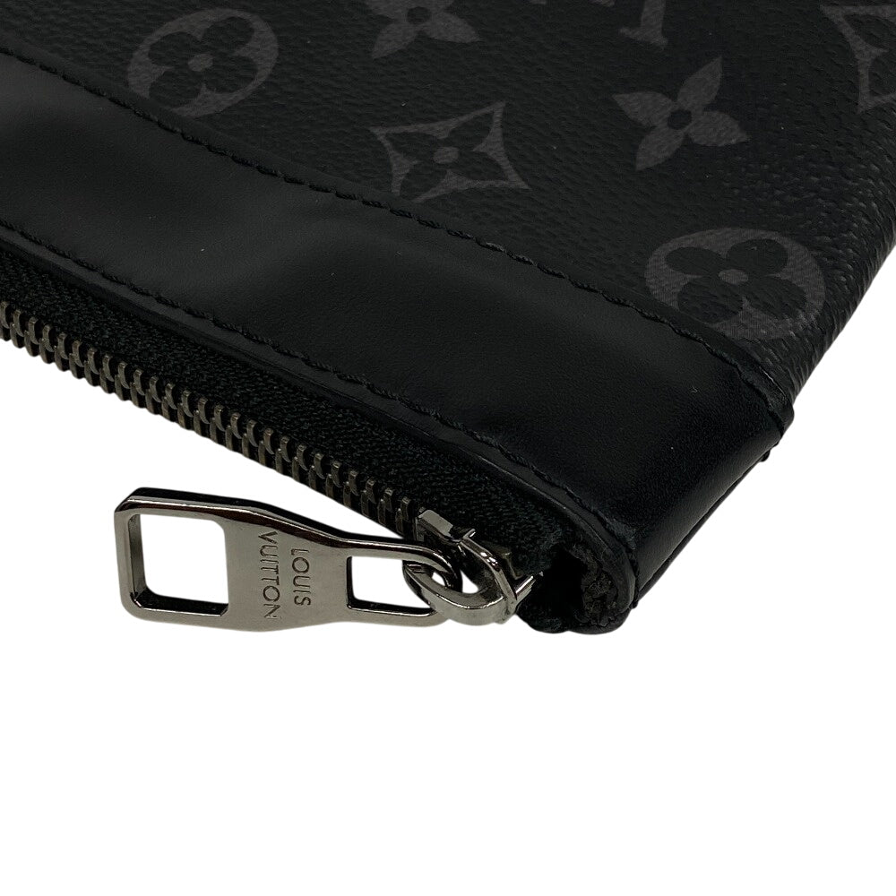 LOUIS VUITTON Pochette M62291 leather black Monogram Eclipse Discovery mens(Unisex) Used Authentic