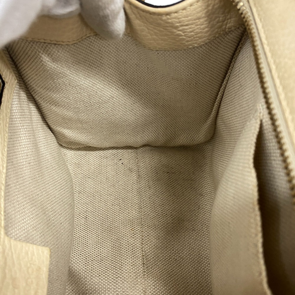 GUCCI Handbag 607722 leather beige Soho Women Used Authentic