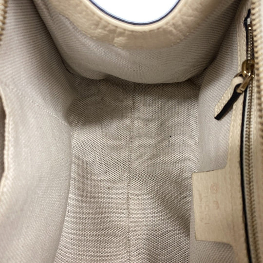 GUCCI Handbag 607722 leather beige Soho Women Used Authentic