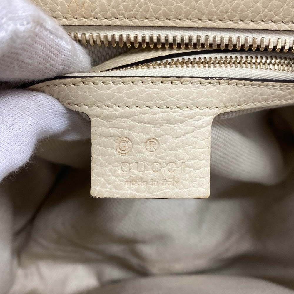 GUCCI Handbag 607722 leather beige Soho Women Used Authentic