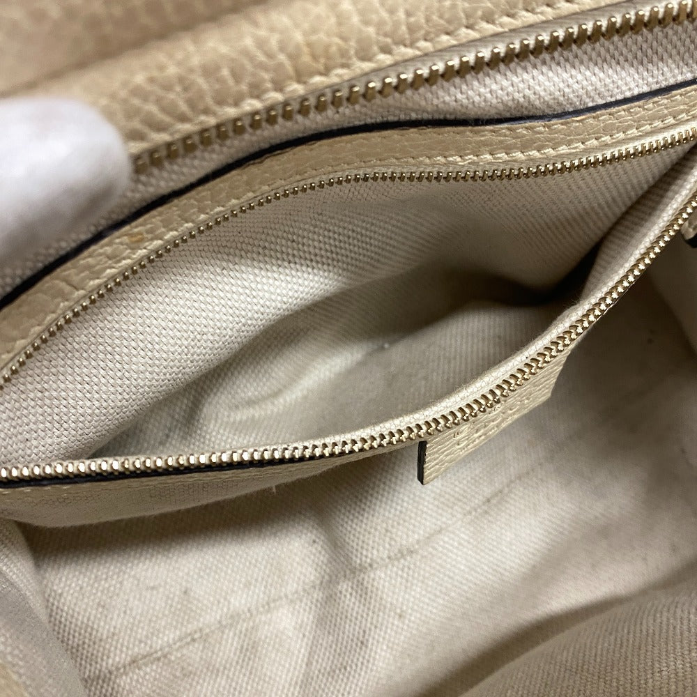 GUCCI Handbag 607722 leather beige Soho Women Used Authentic