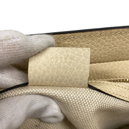 GUCCI Handbag 607722 leather beige Soho Women Used Authentic