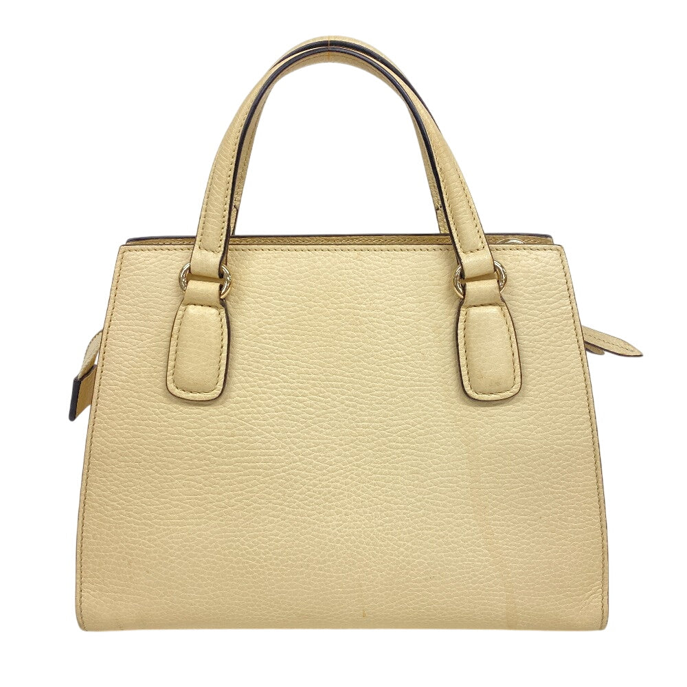 GUCCI Handbag 607722 leather beige Soho Women Used Authentic