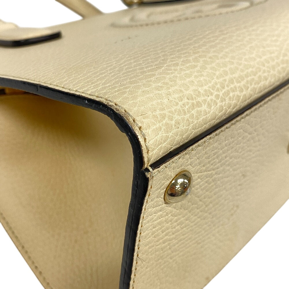 GUCCI Handbag 607722 leather beige Soho Women Used Authentic