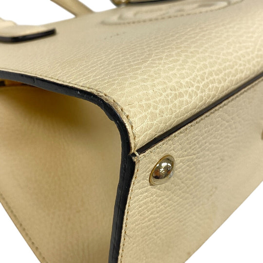 GUCCI Handbag 607722 leather beige Soho Women Used Authentic