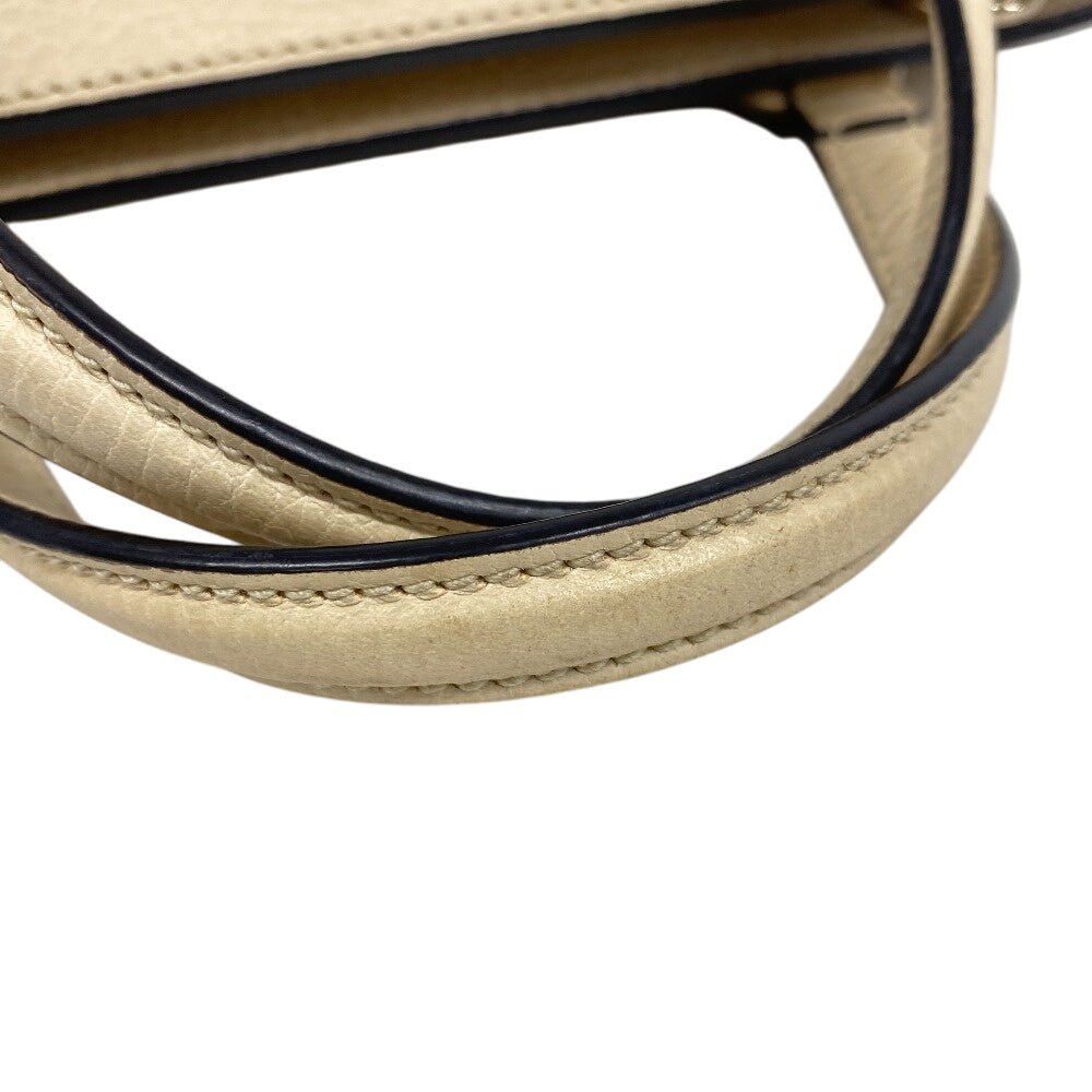 GUCCI Handbag 607722 leather beige Soho Women Used Authentic