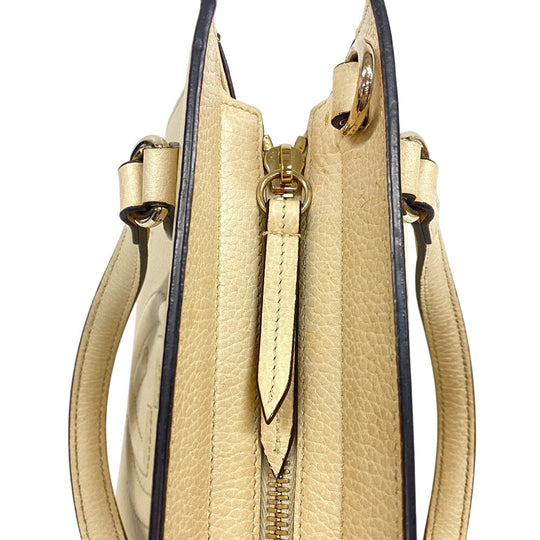 GUCCI Handbag 607722 leather beige Soho Women Used Authentic