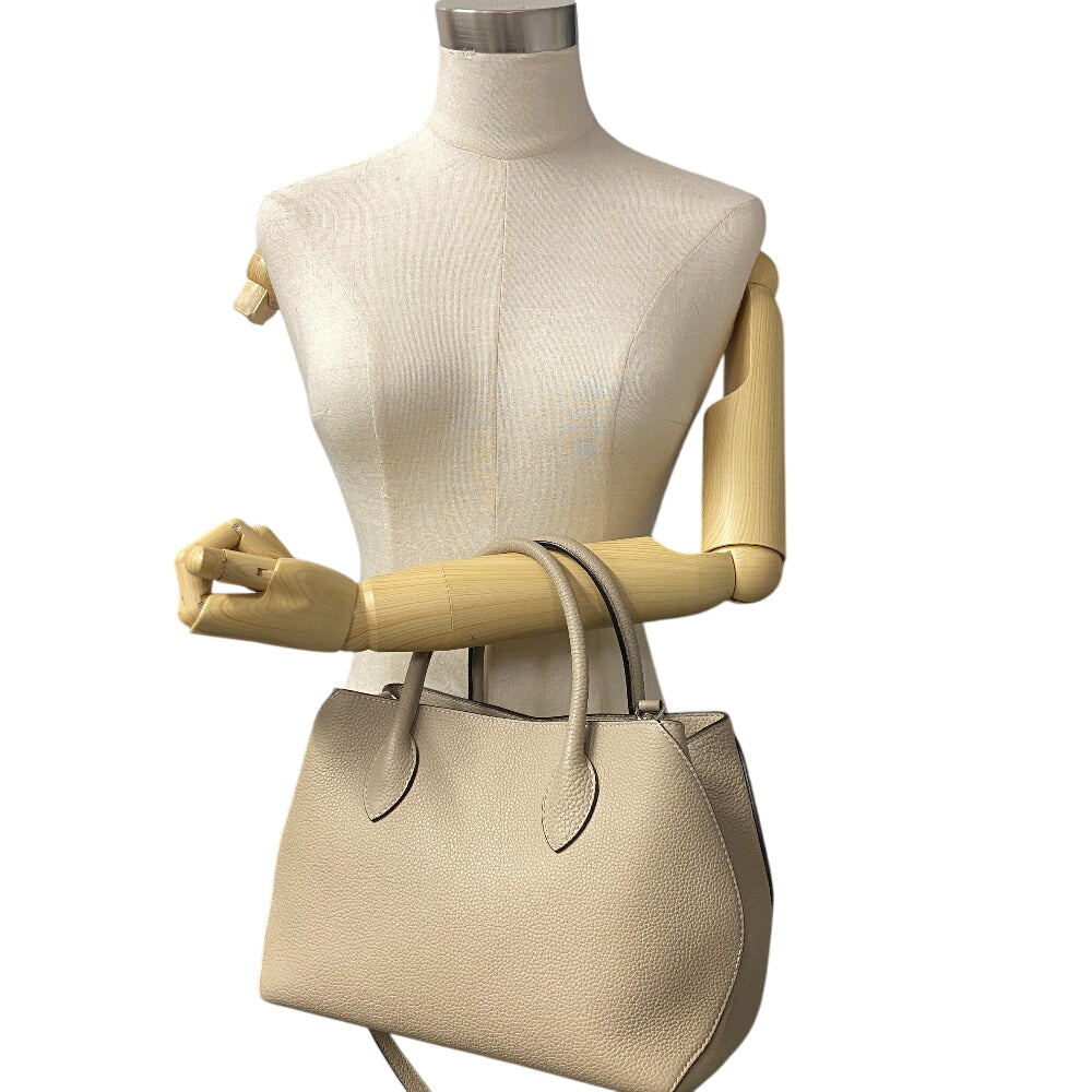 BONAVENTURA Handbag leather beige 2WAY Shoulder Bag Mia Women Used Authentic