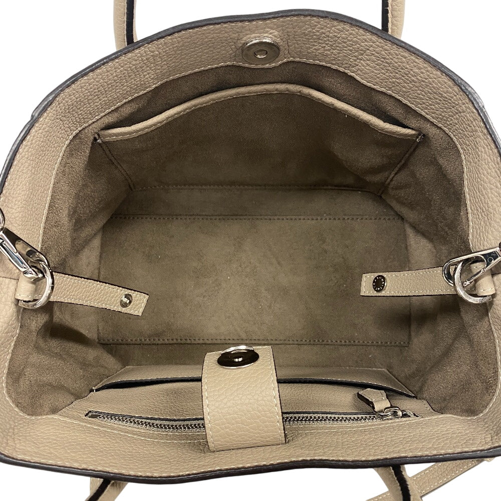 BONAVENTURA Handbag leather beige 2WAY Shoulder Bag Mia Women Used Authentic