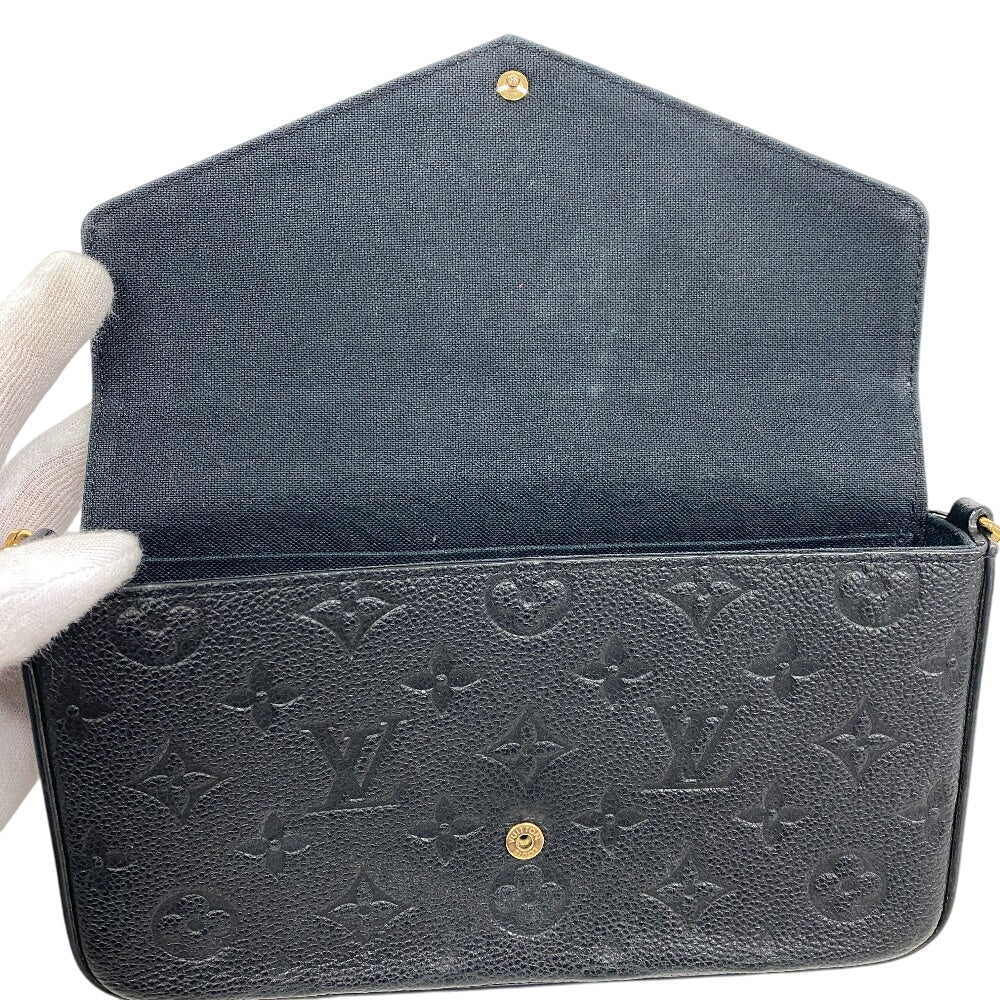 LOUIS VUITTON Pochette M82477 leather Noir Monogram Ann Platt Pochette Felice Women Used Authentic