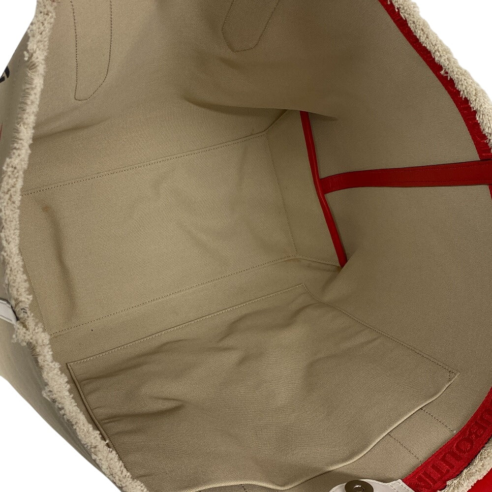 Christian Louboutin Tote Bag 3215052 Canvas, Leather beige Studs flange bus Women(Unisex) Used Authentic