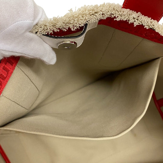 Christian Louboutin Tote Bag 3215052 Canvas, Leather beige Studs flange bus Women(Unisex) Used Authentic