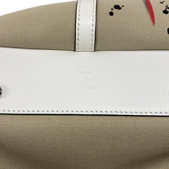 Christian Louboutin Tote Bag 3215052 Canvas, Leather beige Studs flange bus Women(Unisex) Used Authentic