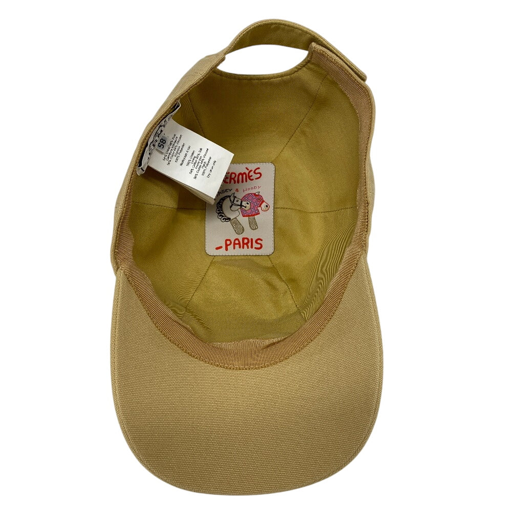 HERMES cap cotton beige Serena Seashell unisex(Unisex) 58 Used Authentic