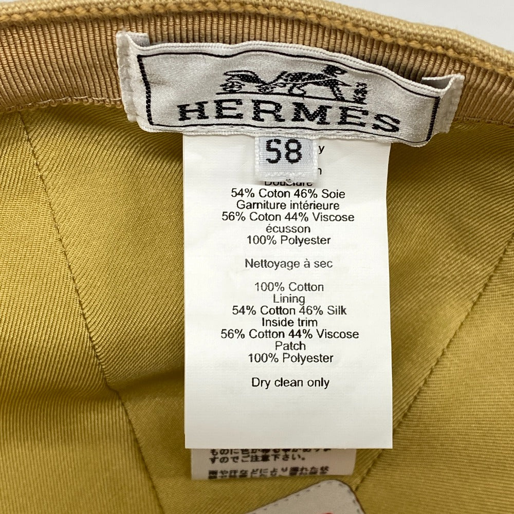 HERMES cap cotton beige Serena Seashell unisex(Unisex) 58 Used Authentic