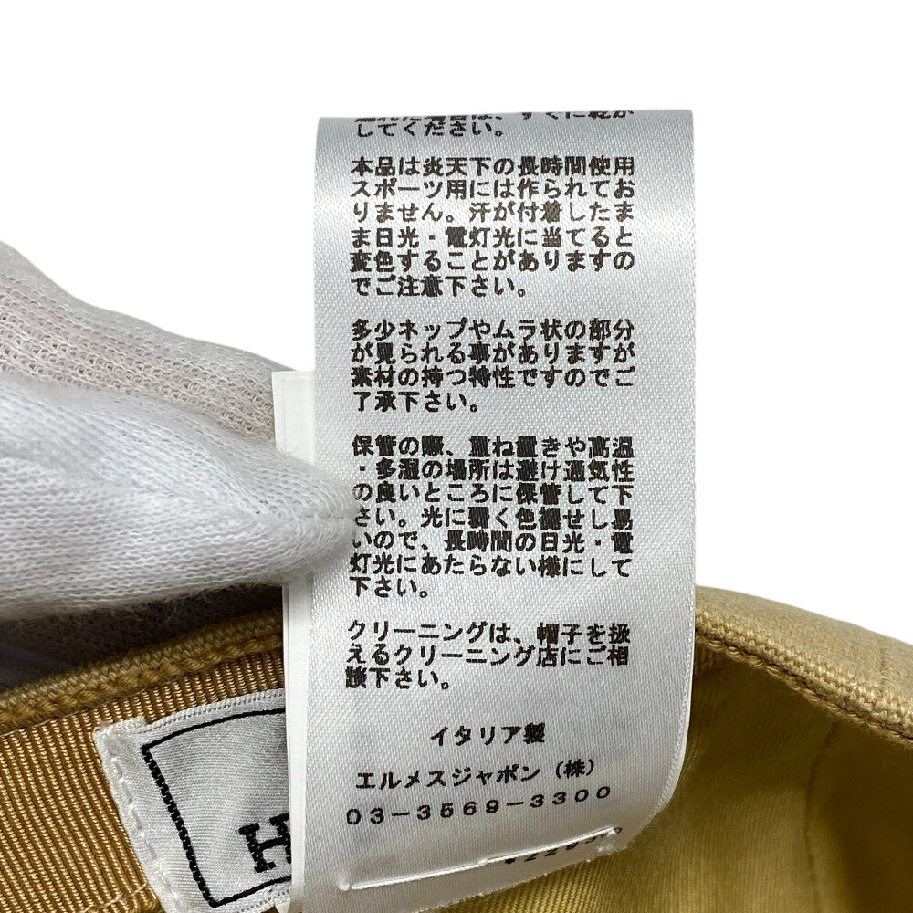HERMES cap cotton beige Serena Seashell unisex(Unisex) 58 Used Authentic