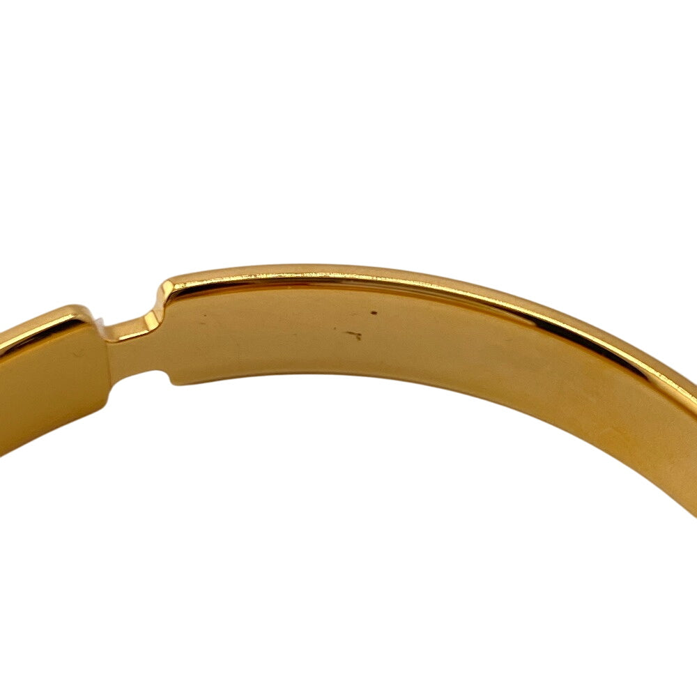 HERMES Bangle leather gold Olympe Women Used Authentic