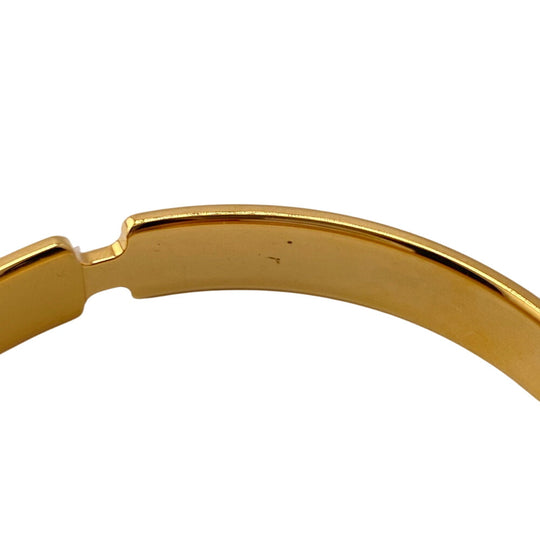 HERMES Bangle leather gold Olympe Women Used Authentic