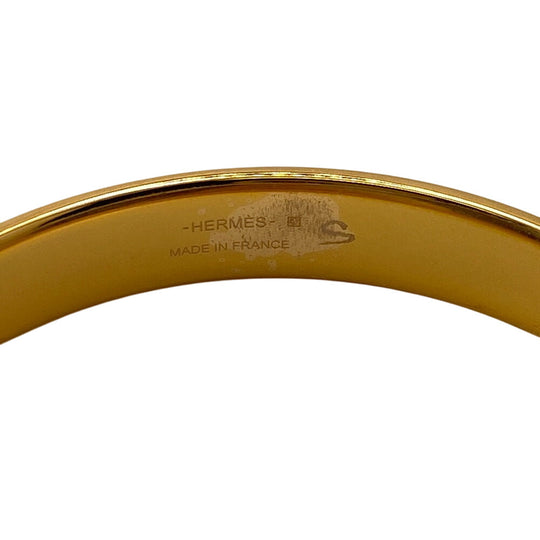 HERMES Bangle leather gold Olympe Women Used Authentic