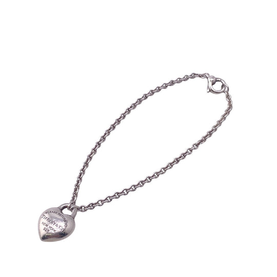 TIFFANY&Co. bracelet Silver925 Silver Full heart Return to TIFFANY & Co. Women Used Authentic