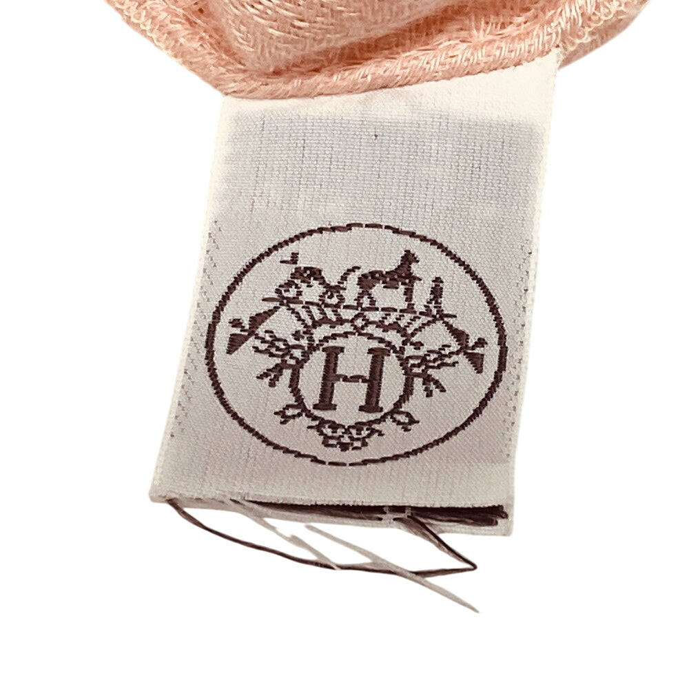 HERMES Stall Cashmere, Silk pink Bookplate New Libris Women Used Authentic