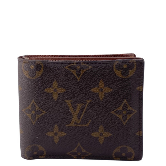 LOUIS VUITTON Bifold Wallet M62288 leather Brown Compact wallet Monogram Portefeuille Marco NM mens Used Authentic