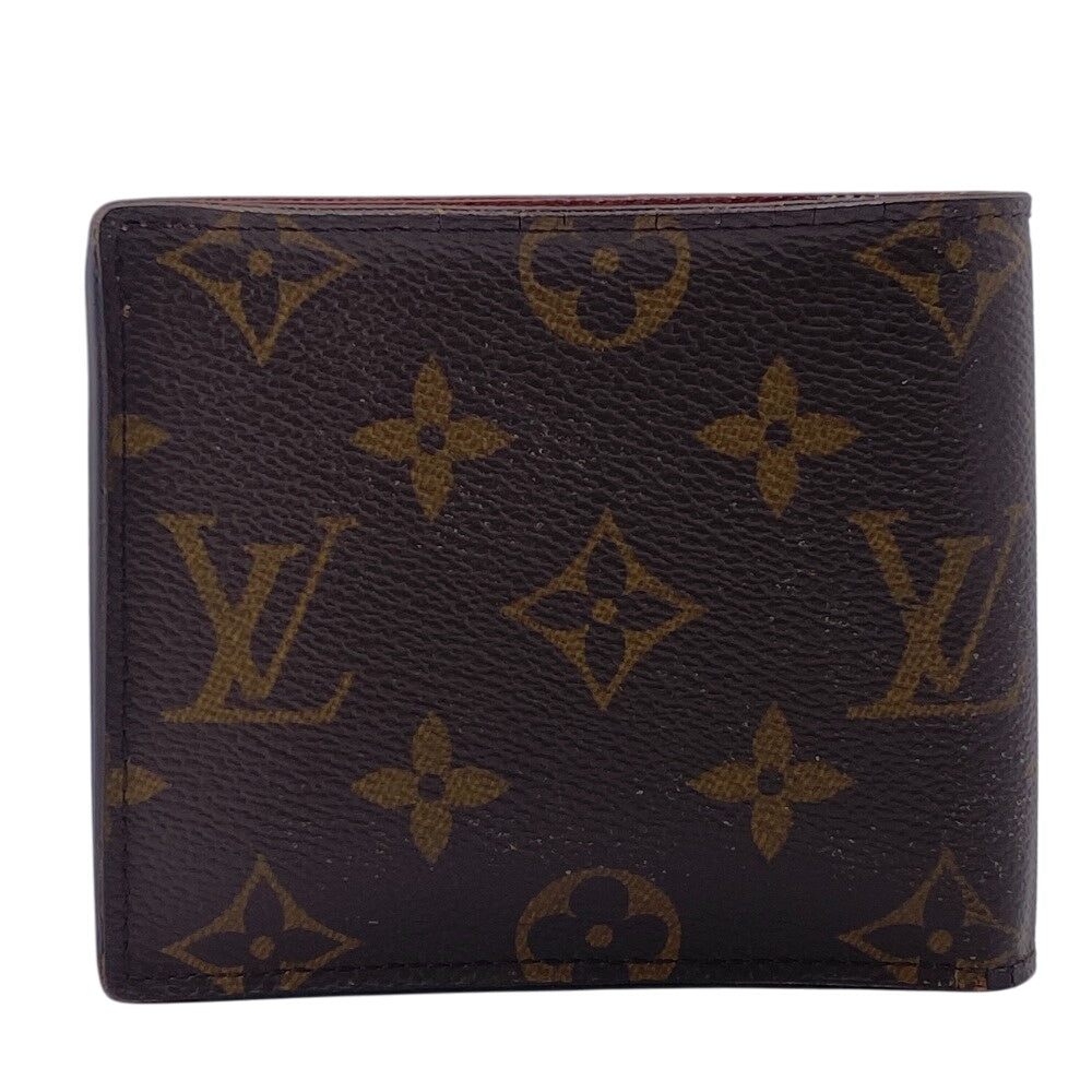 LOUIS VUITTON Bifold Wallet M62288 leather Brown Compact wallet Monogram Portefeuille Marco NM mens Used Authentic