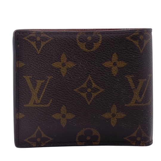 LOUIS VUITTON Bifold Wallet M62288 leather Brown Compact wallet Monogram Portefeuille Marco NM mens Used Authentic