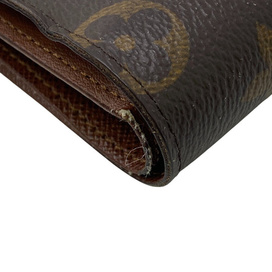 LOUIS VUITTON Bifold Wallet M62288 leather Brown Compact wallet Monogram Portefeuille Marco NM mens Used Authentic