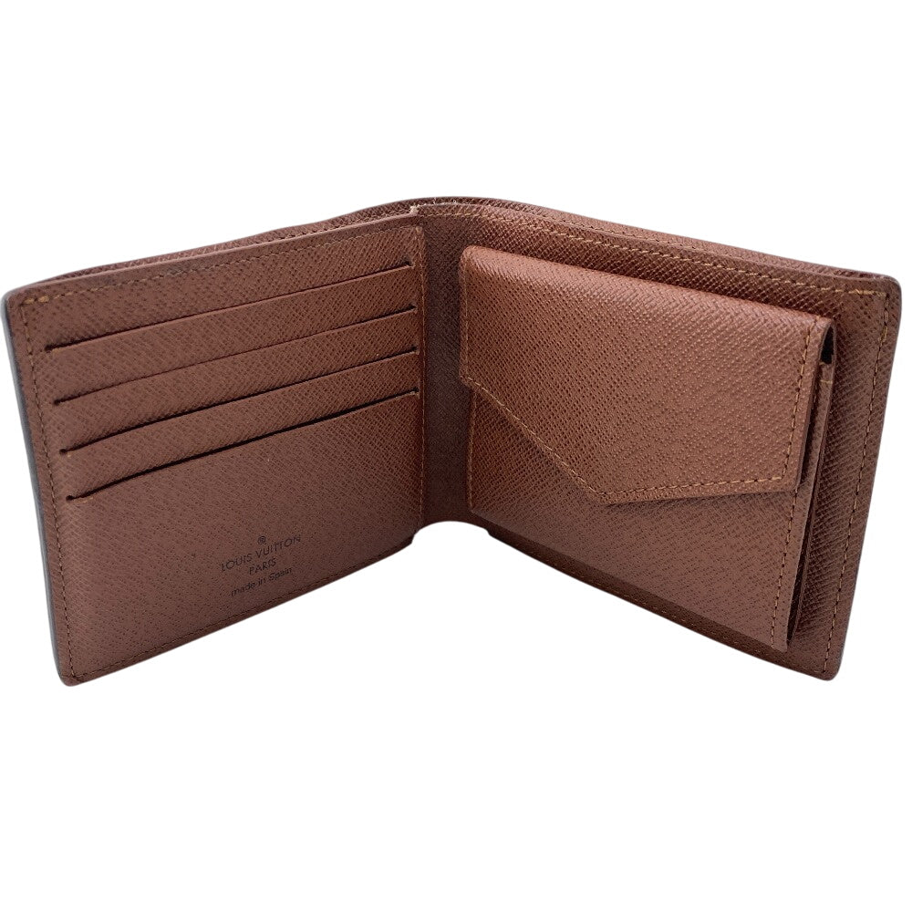 LOUIS VUITTON Bifold Wallet M62288 leather Brown Compact wallet Monogram Portefeuille Marco NM mens Used Authentic