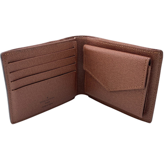 LOUIS VUITTON Bifold Wallet M62288 leather Brown Compact wallet Monogram Portefeuille Marco NM mens Used Authentic