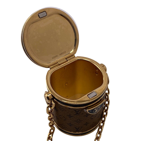 LOUIS VUITTON Necklace M80253 leather Brown Accessory case Pill case Reverse Monogram micro cannes Women Used Authentic