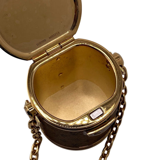 LOUIS VUITTON Necklace M80253 leather Brown Accessory case Pill case Reverse Monogram micro cannes Women Used Authentic