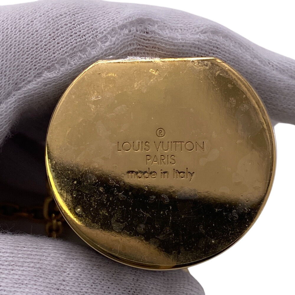 LOUIS VUITTON Necklace M80253 leather Brown Accessory case Pill case Reverse Monogram micro cannes Women Used Authentic