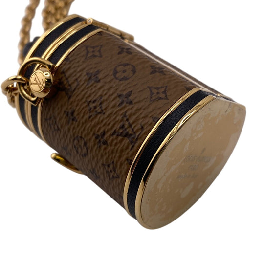 LOUIS VUITTON Necklace M80253 leather Brown Accessory case Pill case Reverse Monogram micro cannes Women Used Authentic