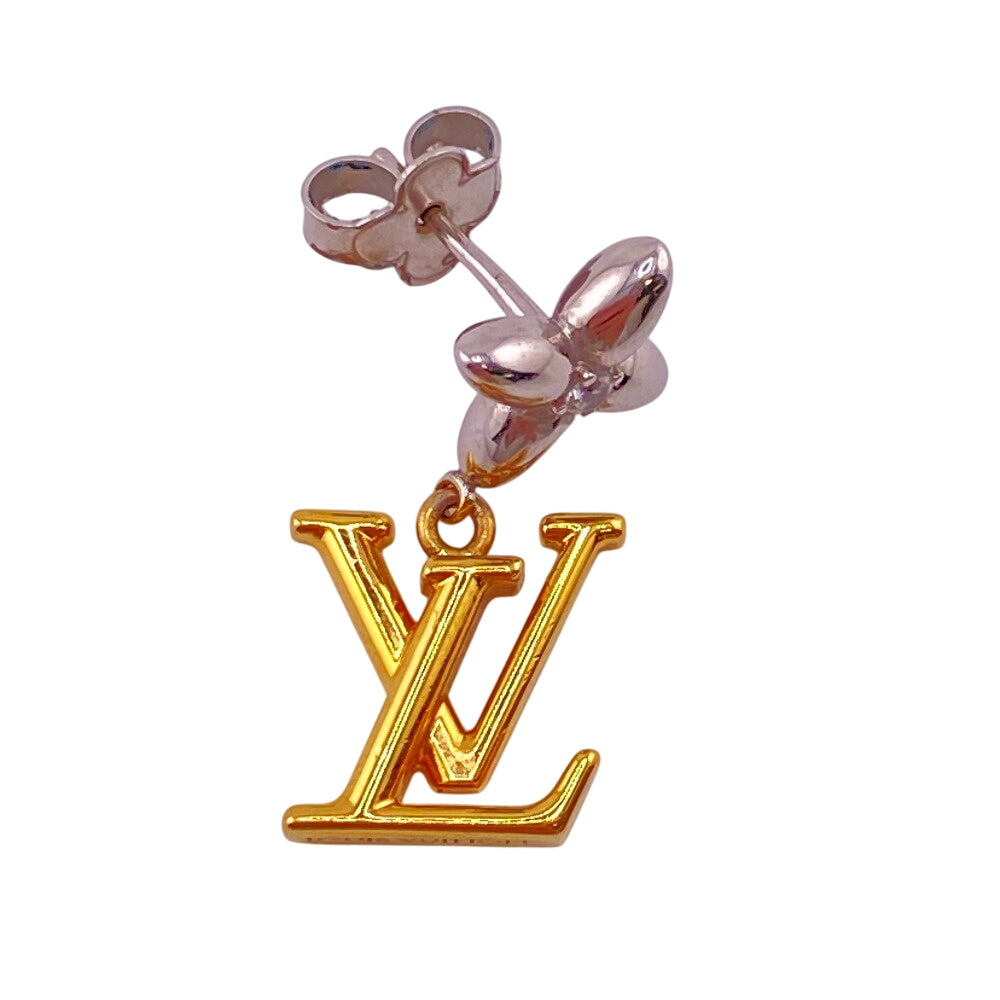LOUIS VUITTON Pierce M01287 Gold Plated gold Pierce pendant LV iconic flower Women Used Authentic