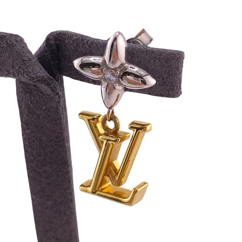 LOUIS VUITTON Pierce M01287 Gold Plated gold Pierce pendant LV iconic flower Women Used Authentic