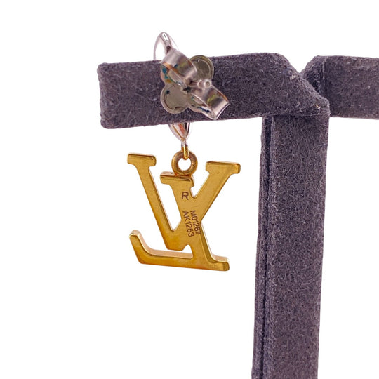 LOUIS VUITTON Pierce M01287 Gold Plated gold Pierce pendant LV iconic flower Women Used Authentic