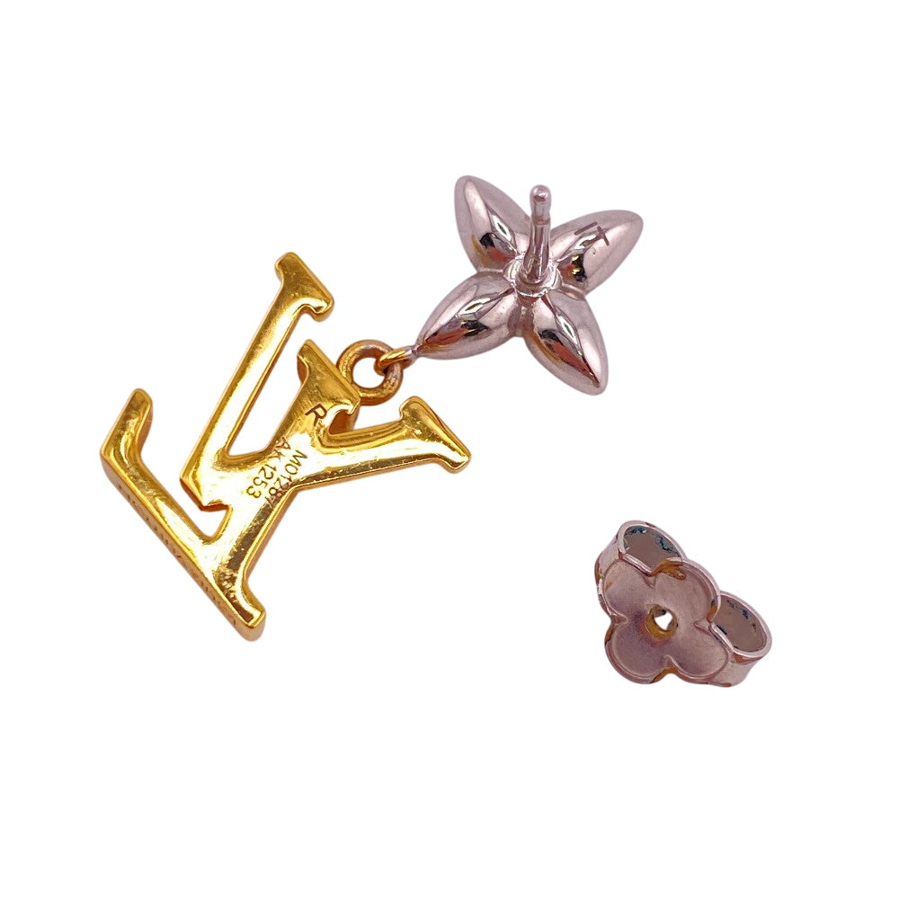 LOUIS VUITTON Pierce M01287 Gold Plated gold Pierce pendant LV iconic flower Women Used Authentic