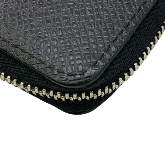 LOUIS VUITTON Coin case M30511 Noir Taiga Zip around purse mens Used Authentic