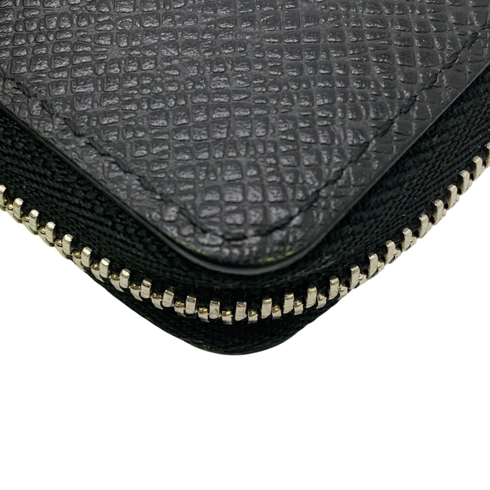 LOUIS VUITTON Coin case M30511 Noir Taiga Zip around purse mens Used Authentic