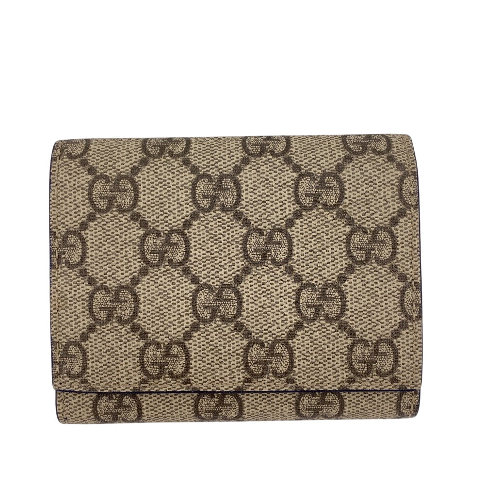GUCCI Tri-fold wallet 769225 PVC, Leather beige GG Supreme GG Details(Unisex) Used Authentic