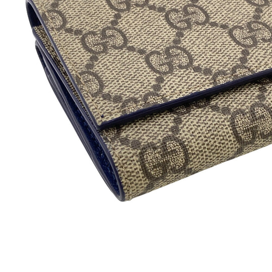 GUCCI Tri-fold wallet 769225 PVC, Leather beige GG Supreme GG Details(Unisex) Used Authentic