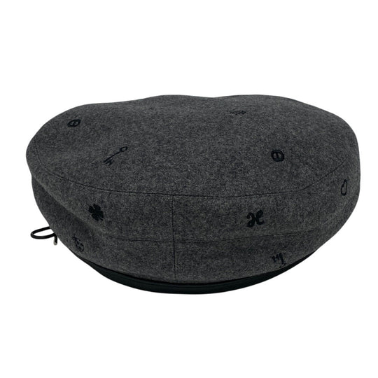 HERMES beret cashmere gray charm Charbon Saint Honor Women(Unisex) 58 Used Authentic