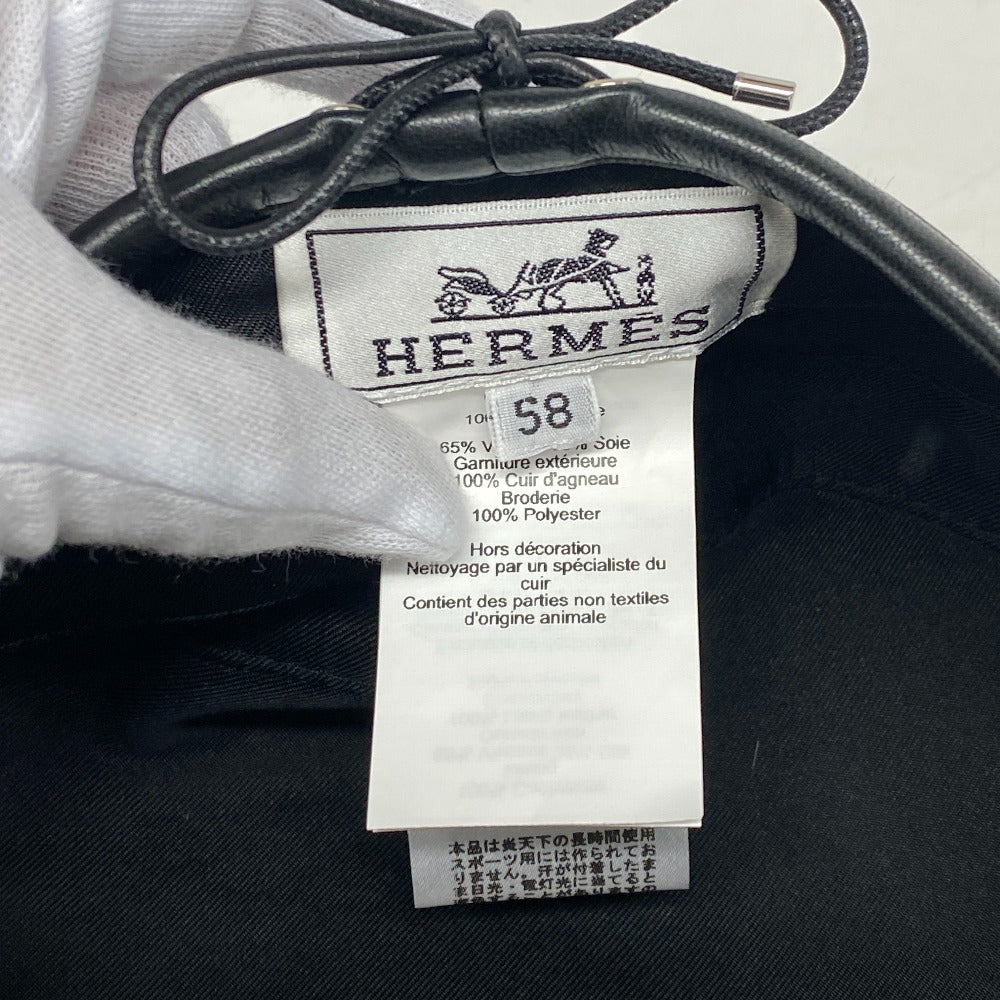 HERMES beret cashmere gray charm Charbon Saint Honor Women(Unisex) 58 Used Authentic