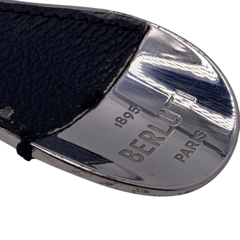 Berluti charm leather black Shoehorn Calligraphy mens Used Authentic