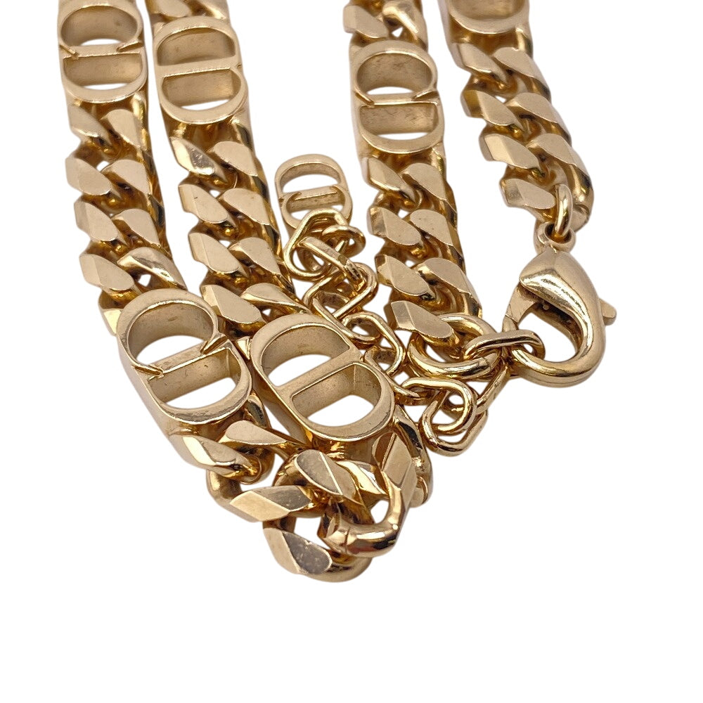 Dior Necklace Gold Plated gold CD ICON Chain link unisex(Unisex) Used Authentic