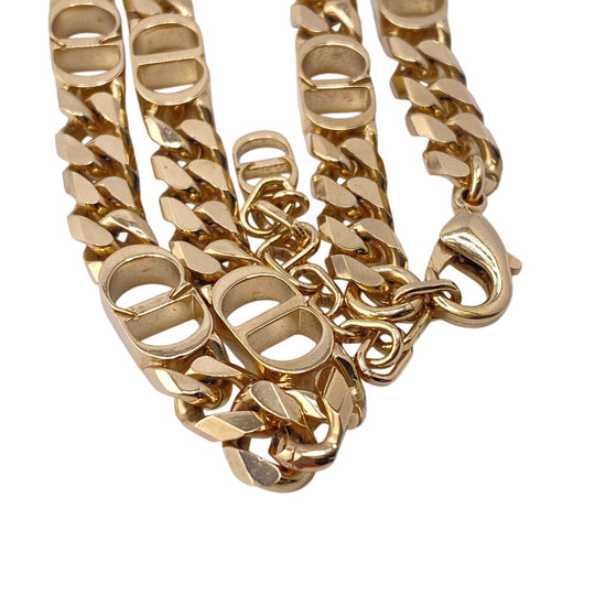 Dior Necklace Gold Plated gold CD ICON Chain link unisex(Unisex) Used Authentic