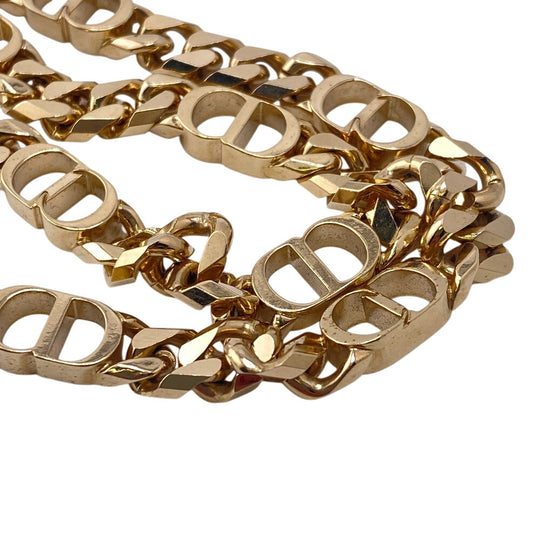 Dior Necklace Gold Plated gold CD ICON Chain link unisex(Unisex) Used Authentic